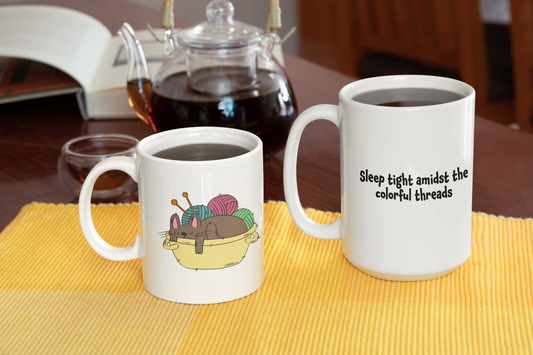 Yarn-filled Catnap Mug