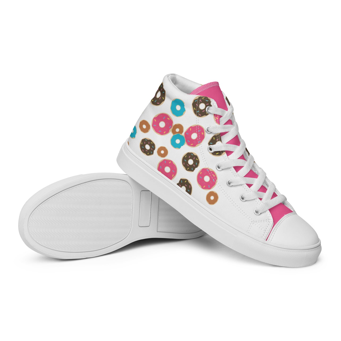 Donut Print Women’s high top canvas shoes