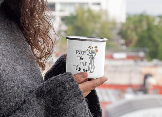 Enjoy the Little Things Enamel Mug