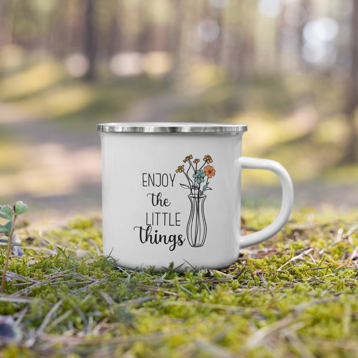 Enjoy the Little Things Enamel Mug