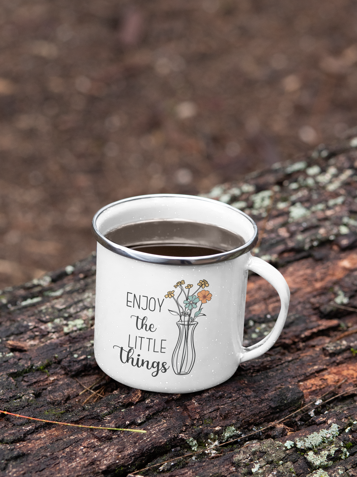 Enjoy the Little Things Enamel Mug
