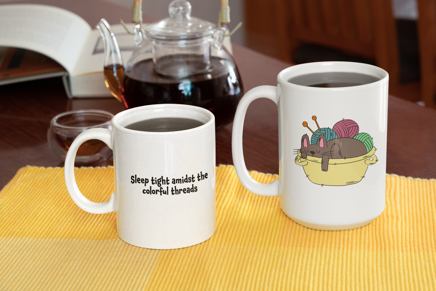 Yarn-filled Catnap Mug