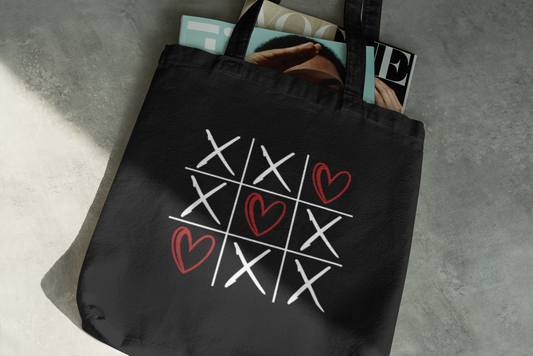 Tic-Tac-Toe Hearts Eco Tote Bag