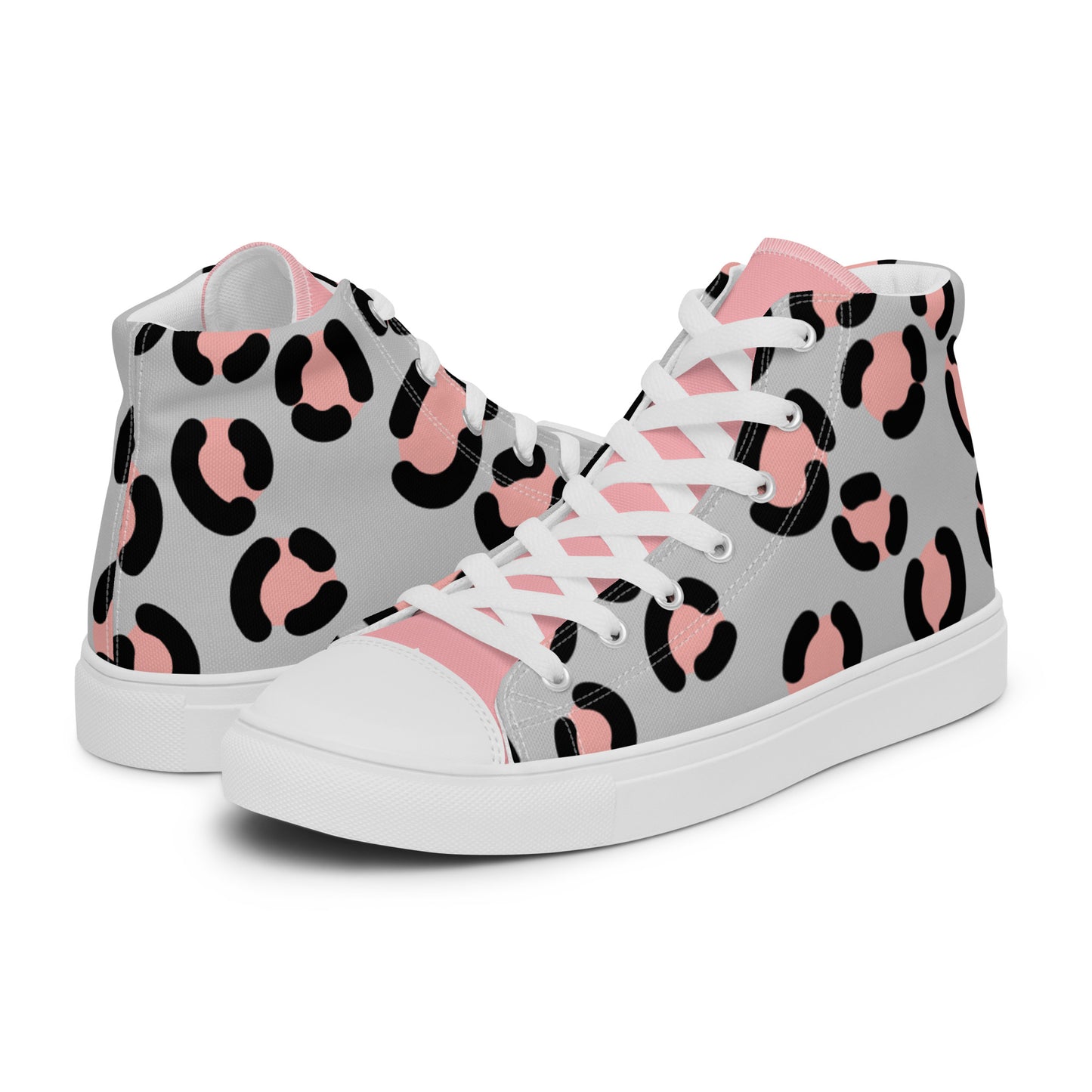 Leopard Print Women’s high top canvas shoes