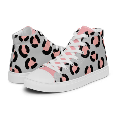 Leopard Print Women’s high top canvas shoes