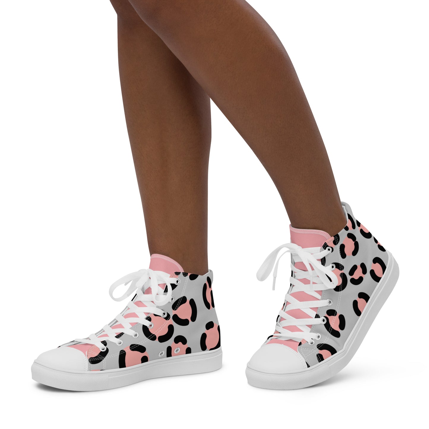 Leopard Print Women’s high top canvas shoes