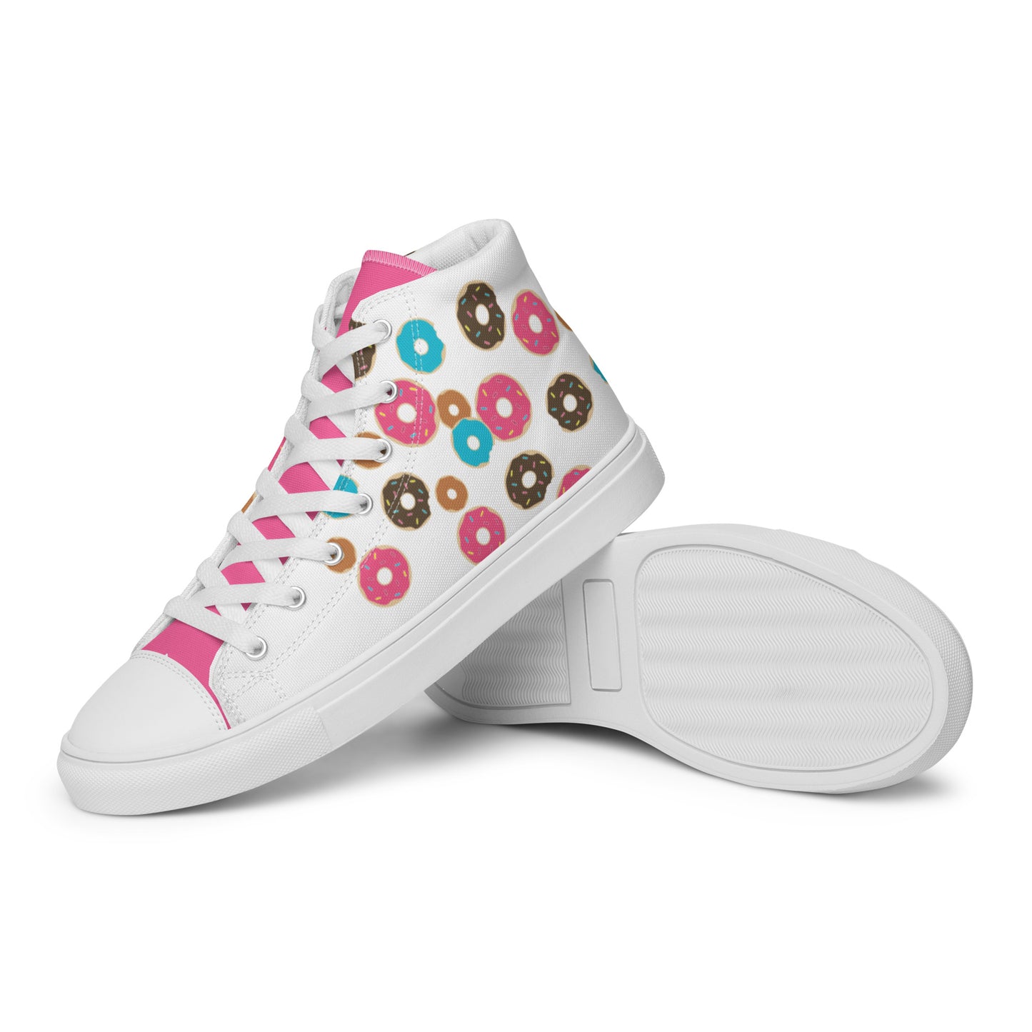Donut Print Women’s high top canvas shoes