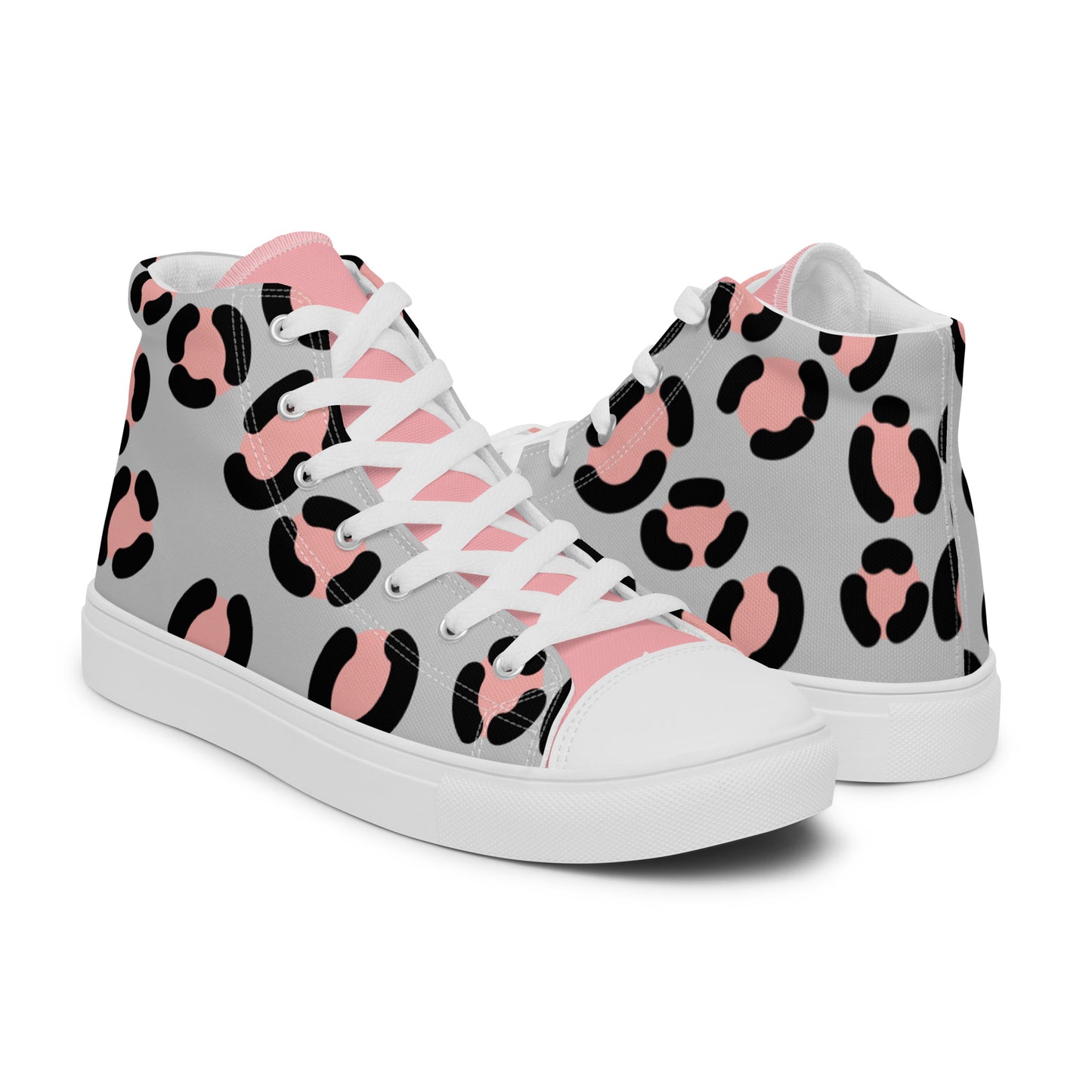 Leopard Print Women’s high top canvas shoes